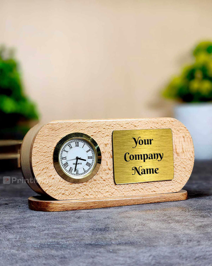 Multipurpose Mobile & Pen Stand with Watch Design 04 - PrintMine Main