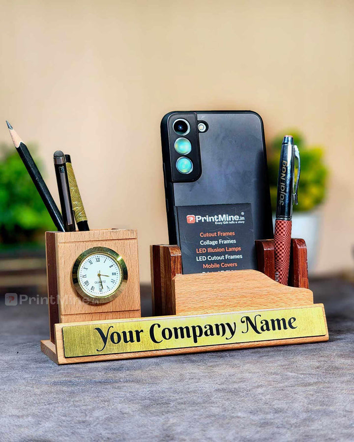 Multipurpose mobile stand, pen stand with watch desk organizer Design 07 - PrintMine Main