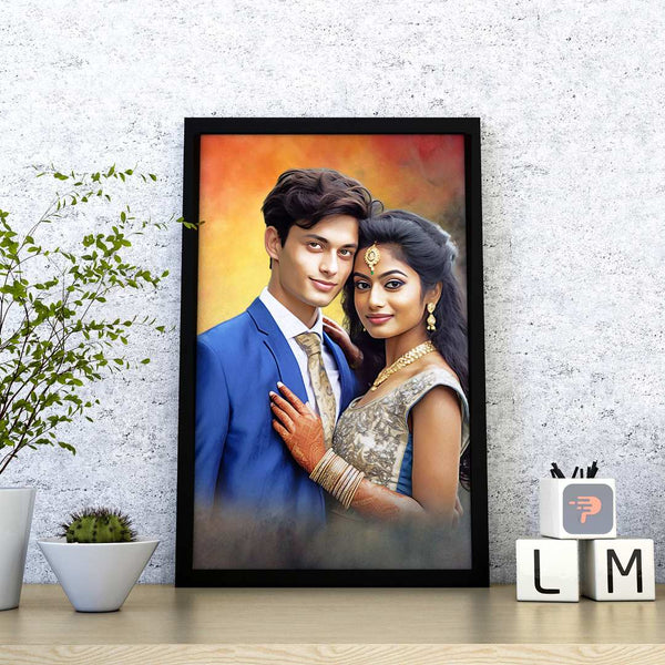 Personalized Digital Oil Painting Photo Frame | Best Anniversary Gift | PrintMine.in
