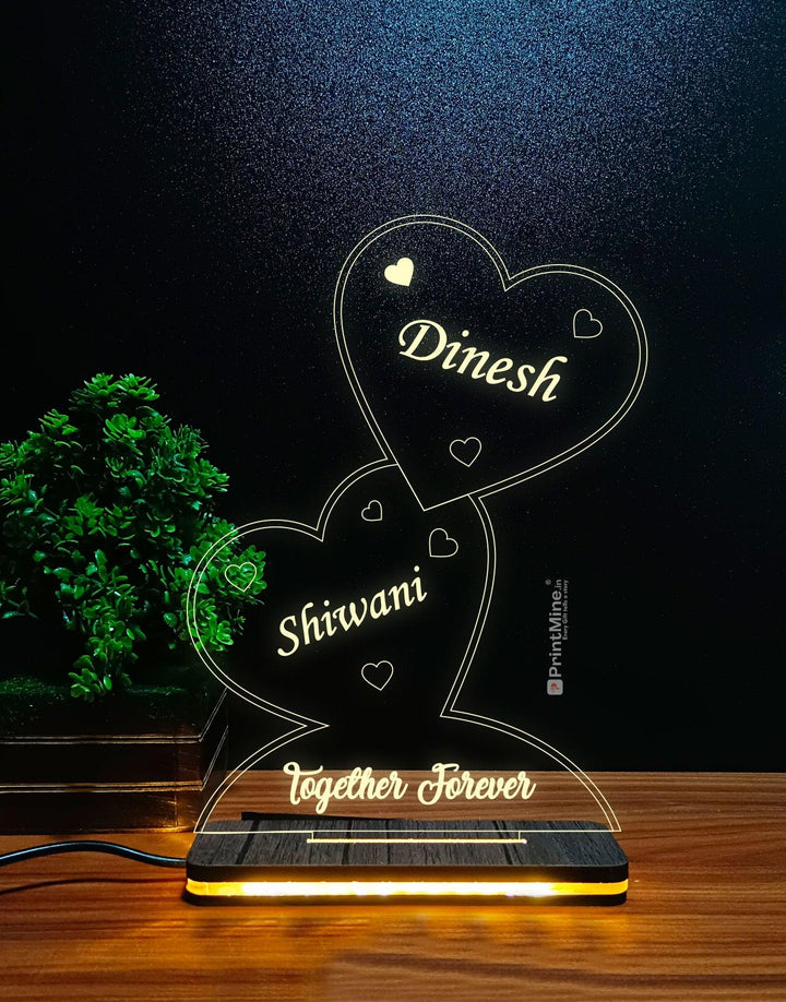 Together Forever Couple Name Illusion Lamp - PrintMine Main