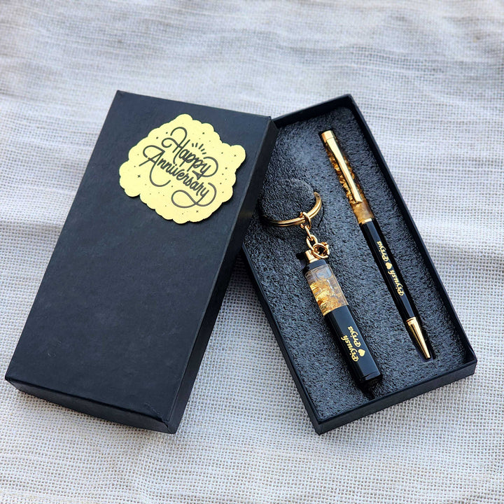 Personalized Golden Pen and Keychain Set | Best Birthday Anniversary Gift - PrintMine.in