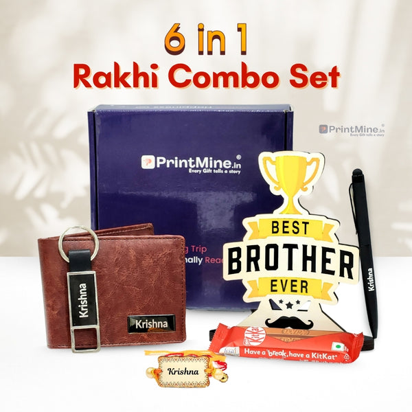 6 in 1 Rakhi Combo Gift Box | The Perfect Raksha Bandhan Gift | PrintMine.in