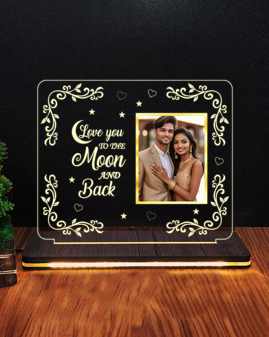 Personalized Photo Engraved Illusion Lamp with Date W002 | Best Gift for Loved Ones | PrintMine.in